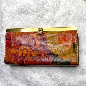 Patricia Nash Floral Leather Wallet in Red, Orange, Yellow, Green